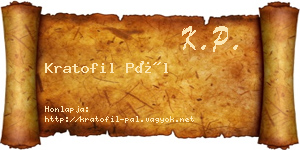 Kratofil Pál névjegykártya